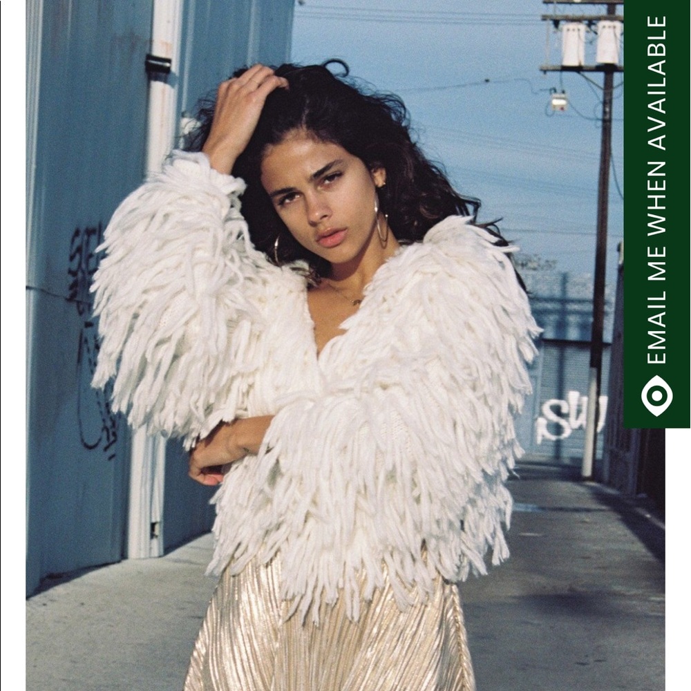 NWT lovers and drifters white shag jacket